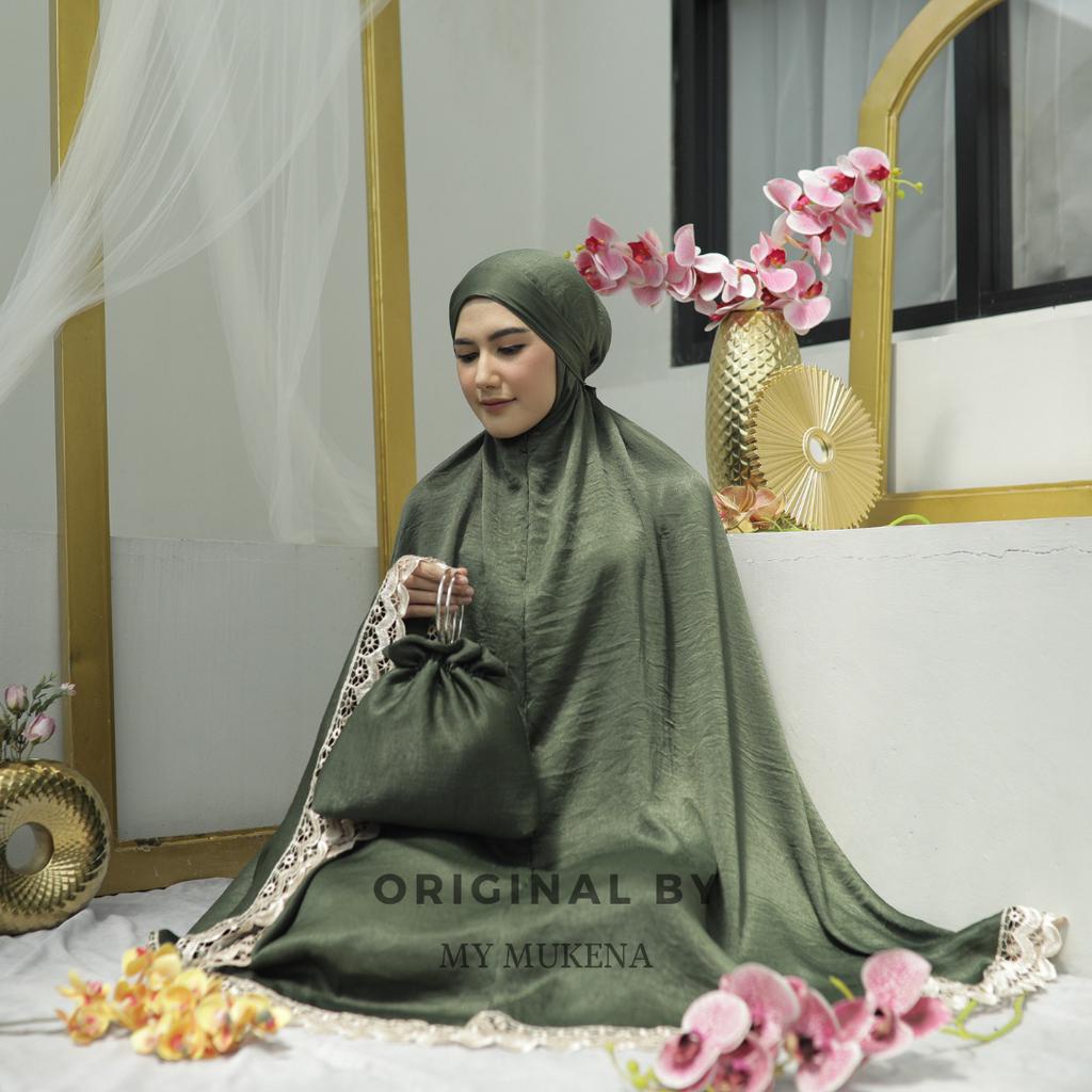 MUKENA SANTORINI 2IN1 RENDA PUTIH PREMIUM RENDA MEWAH