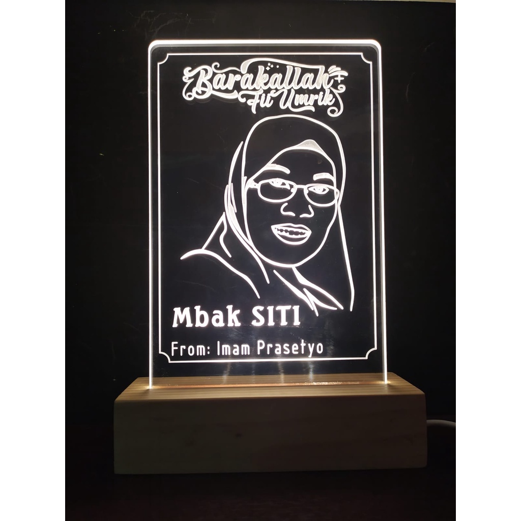 Lampu Tidur Foto Hadiah Wisuda Hadiah Wedding 3D LED Akrilik CUSTOM FOTO