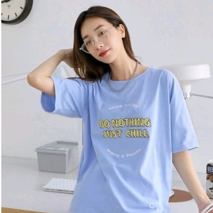 DO NOTHING JUST CHILD KAOS OVERSIZE | KAOS KOREAN Crbn_cloth