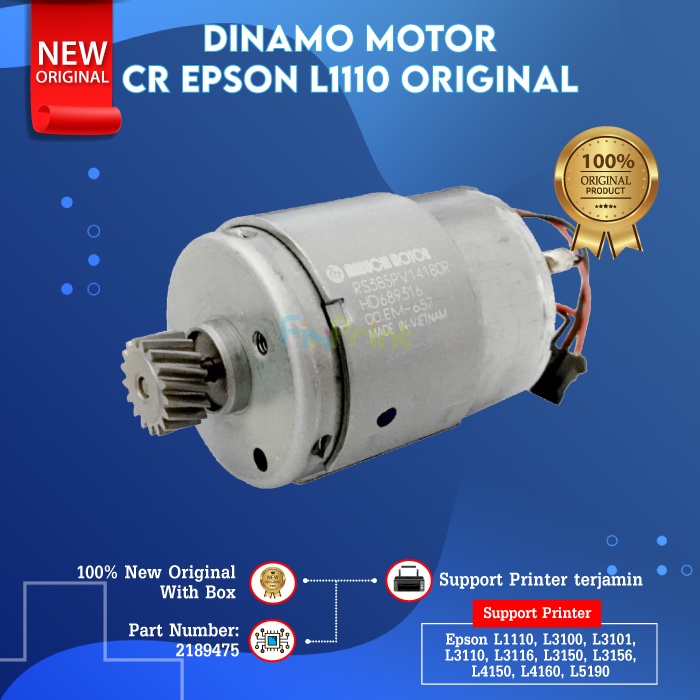 Dinamo Motor CR Epson L1110 L3100 L3101 L3110 L3150 L3156 L4150 L4160 L5190 New Original, Carriage Printer Ink Tank EcoTank L-1110 L-3110 L-3150 Part Number 2189475