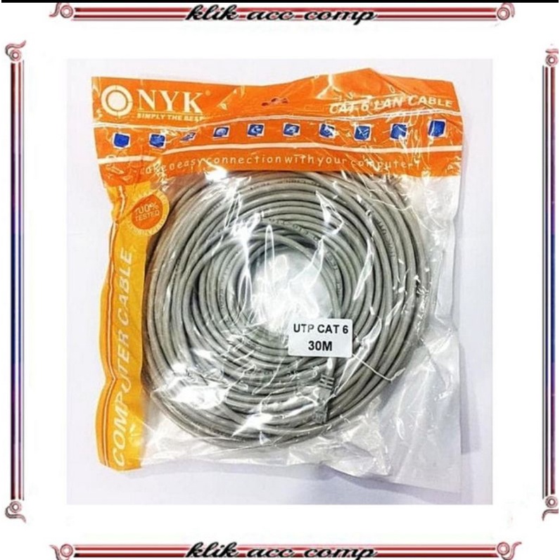 KABEL LAN NYK CAT6 30 METER UTP / Internet Jaringan Cat6 UTP 30METER