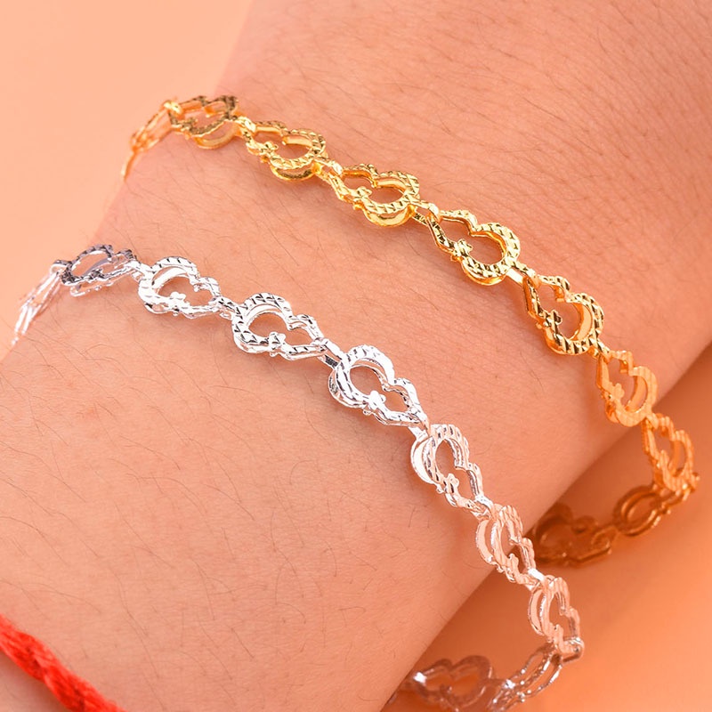 Gelang Bentuk Kotak Bahan Stainless Steel Lapis Silver Untuk Wanita