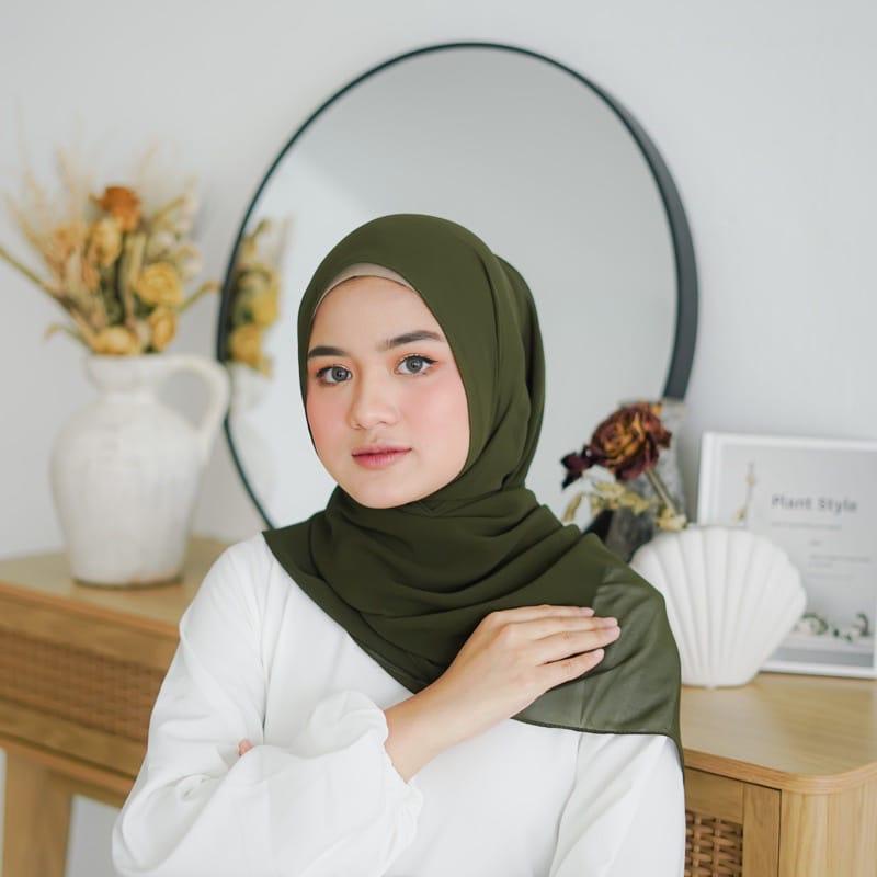 (BISA COD) PASHMINA DIAMOND 180X75 PREMIUM NISSA SABYAN-Army