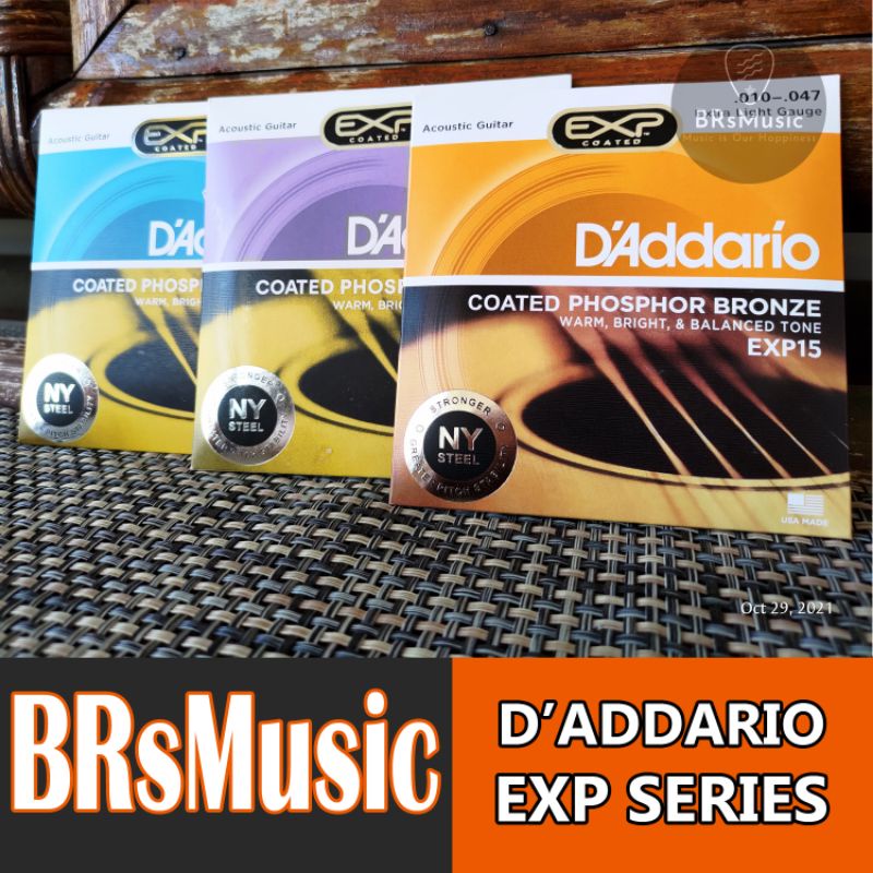 Senar Gitar D'Addario EXP Series Fullset 6 Tali D Addario EXP15 EXP16 EXP26