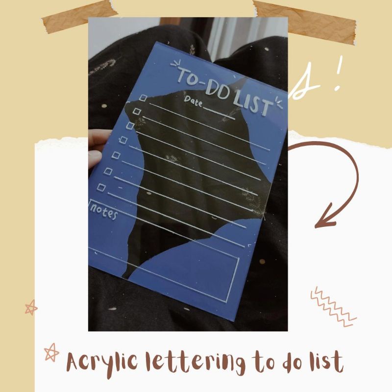 

acrylic lettering to do list ukuran A5