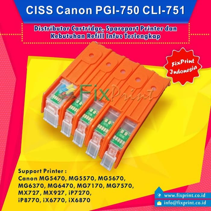 Jual CISS Canon PGI750 CLI751 Cartridge Canon iX6770 