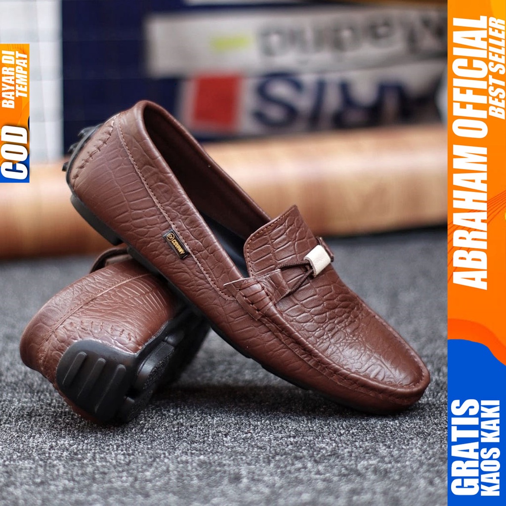 Abraham Paris -Sepatu Loafers Casual Pria Pantofel Anti Slip Kantor Sepatu Cowok