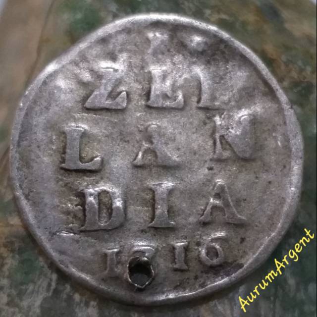 SA34-- 1 PC KOIN PERAK KUNO ASLI 2 STUIVER ZEELANDIA TH 1716. -- SILVER COIN --