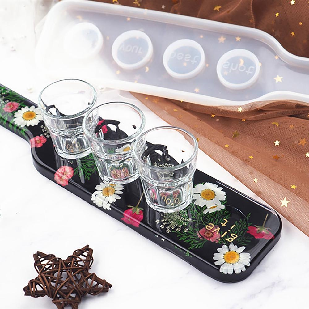 [Elegan] Serving Tray Mold Silicone Shot Kerajinan Tangan Lilin Tray Coaster Rak Beer Dekorasi Rumah