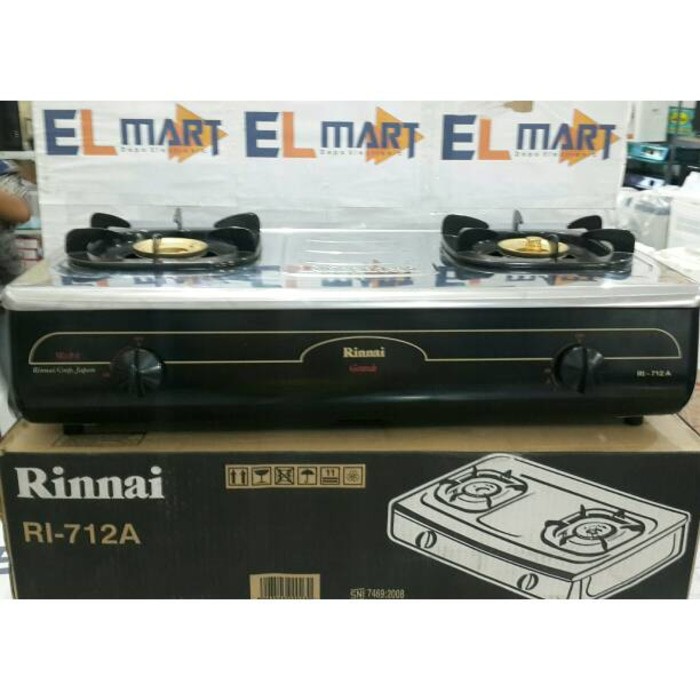 Kompor Gas 2 tungku Rinnai RI 712A - 712 A - RI712A Stainless SNI Ada Api Lilin