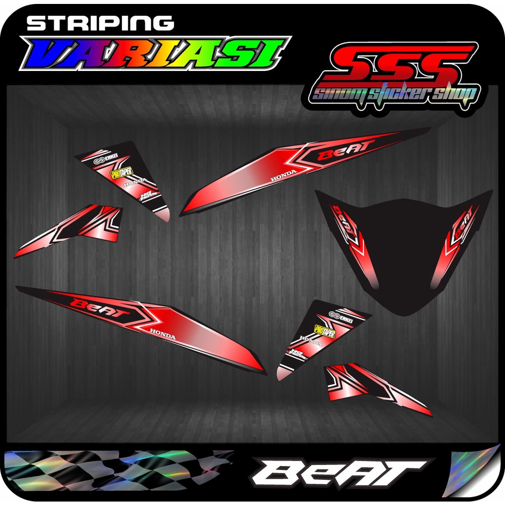 Decal Stiker Striping Variasi Beat FI Lama Motif Road Race 03