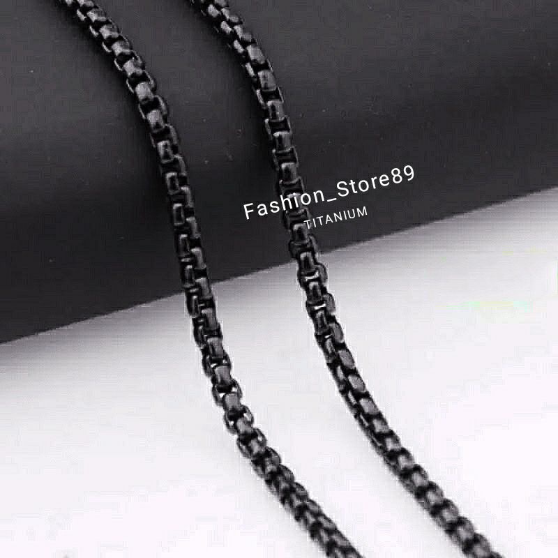 Kalung Holo Titanium fashion Wanita Pria antikarat Bestquality Silver Hitam Gold