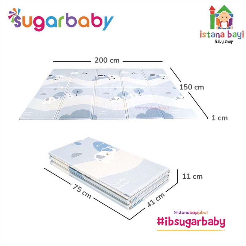 Sugarbaby Foldable Baby Playmat - Sugar Baby karpet main anak FREE TAS