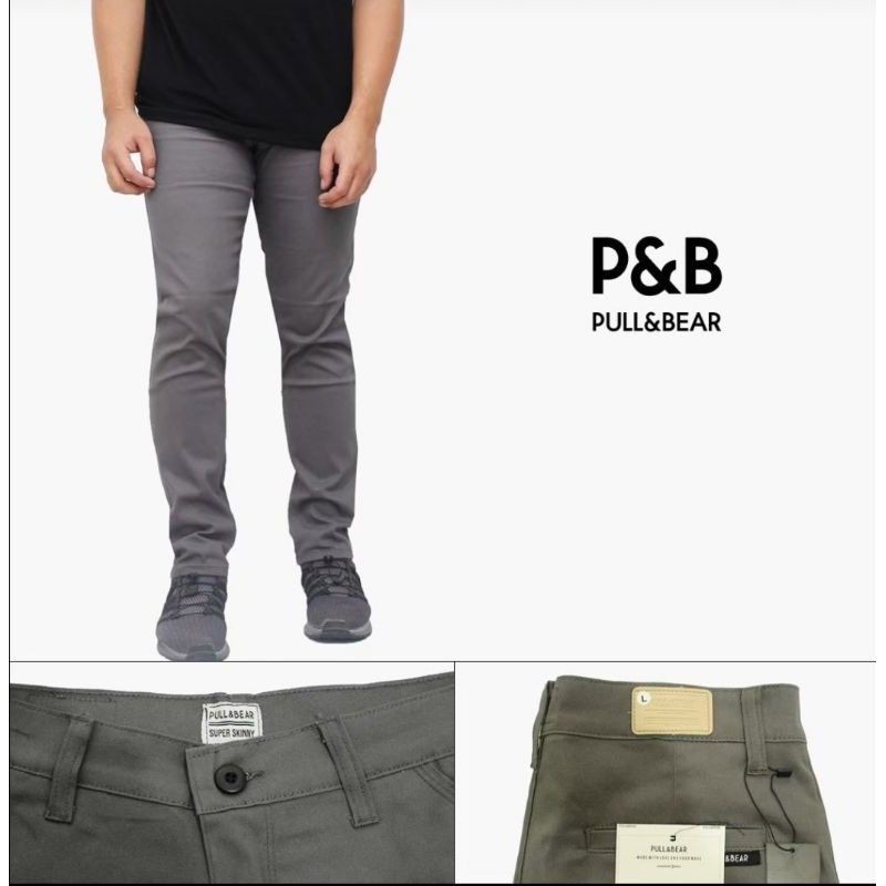 CELANA CHINO Ankle pants panjang pria slimfit p&amp;b