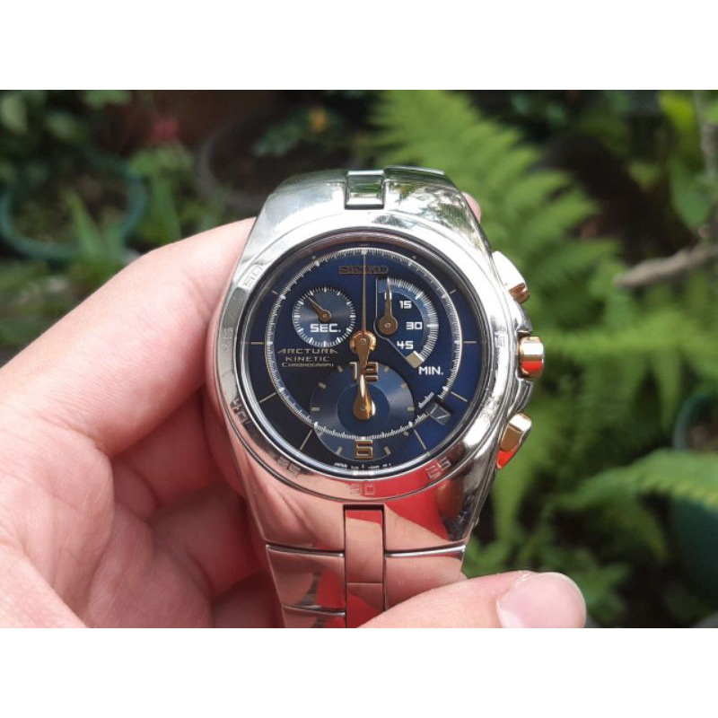 Vintage Rare Seiko Arctura SNL011P1 Kinetic Watch with Chronograph