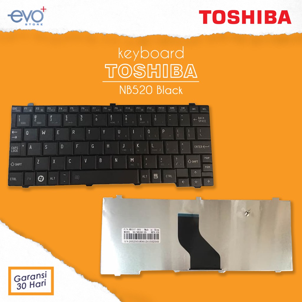 Keyboard Toshiba Mini NB200 NB201 NB205 NB500 NB510 NB520 BLACK