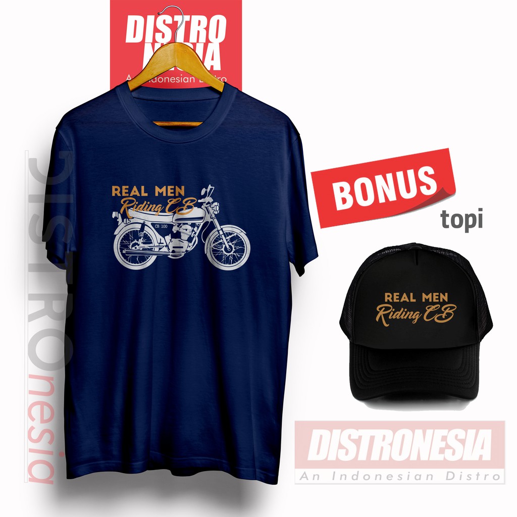 kaos motor tua cb100 baju classic topi vintage