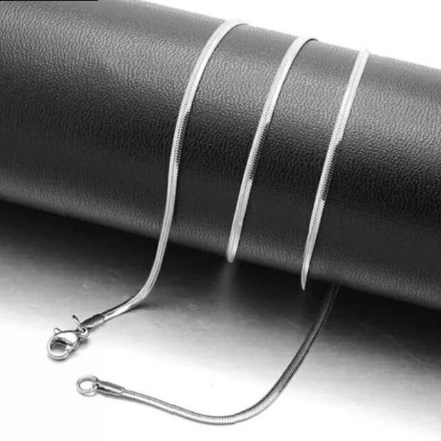 Aksesoris kalung pria wanita rantai pipih