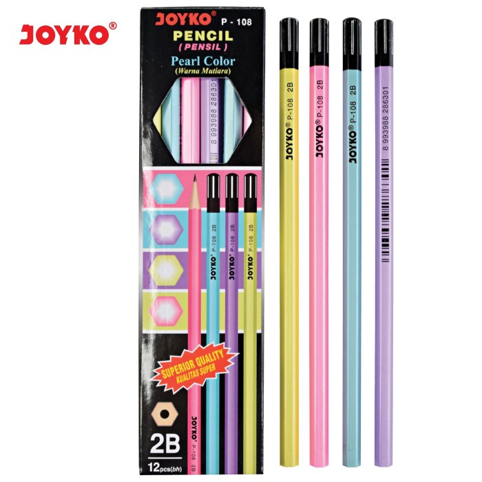 

Pencil / Pensil Joyko P-108 / 2B / Pearl / 1 BOX 12 PCS