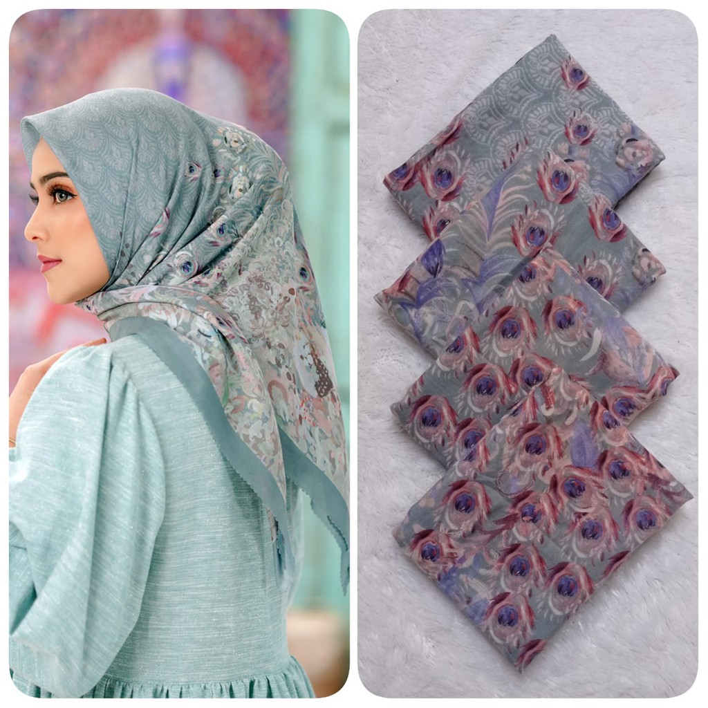 HIJAB VOAL LOOKLIKE BUTTONSCARVES THE EDERRA SERIES WARNA GREEN MILIEU