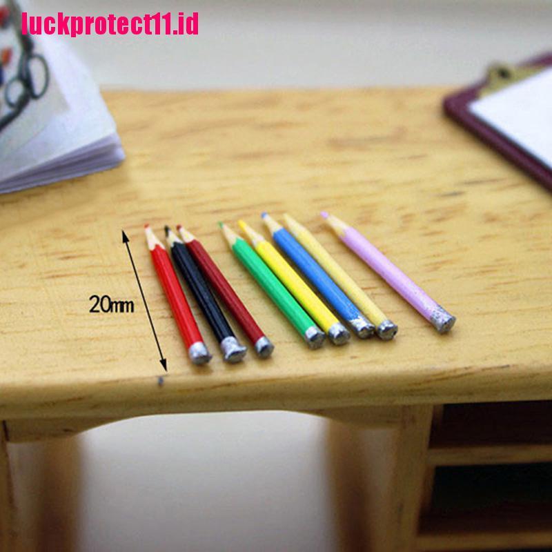 LuckToy 1 Set/8pcs mini dollhouse miniature accessories mini color pencil