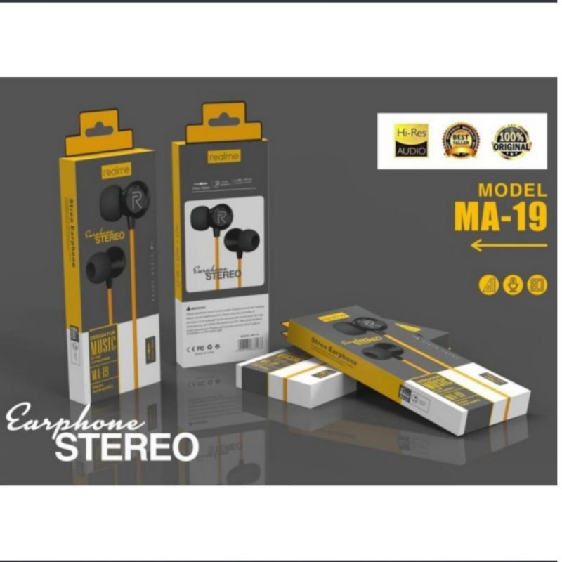 Handsfree Realme + mic MA-19 Stereo Earphone