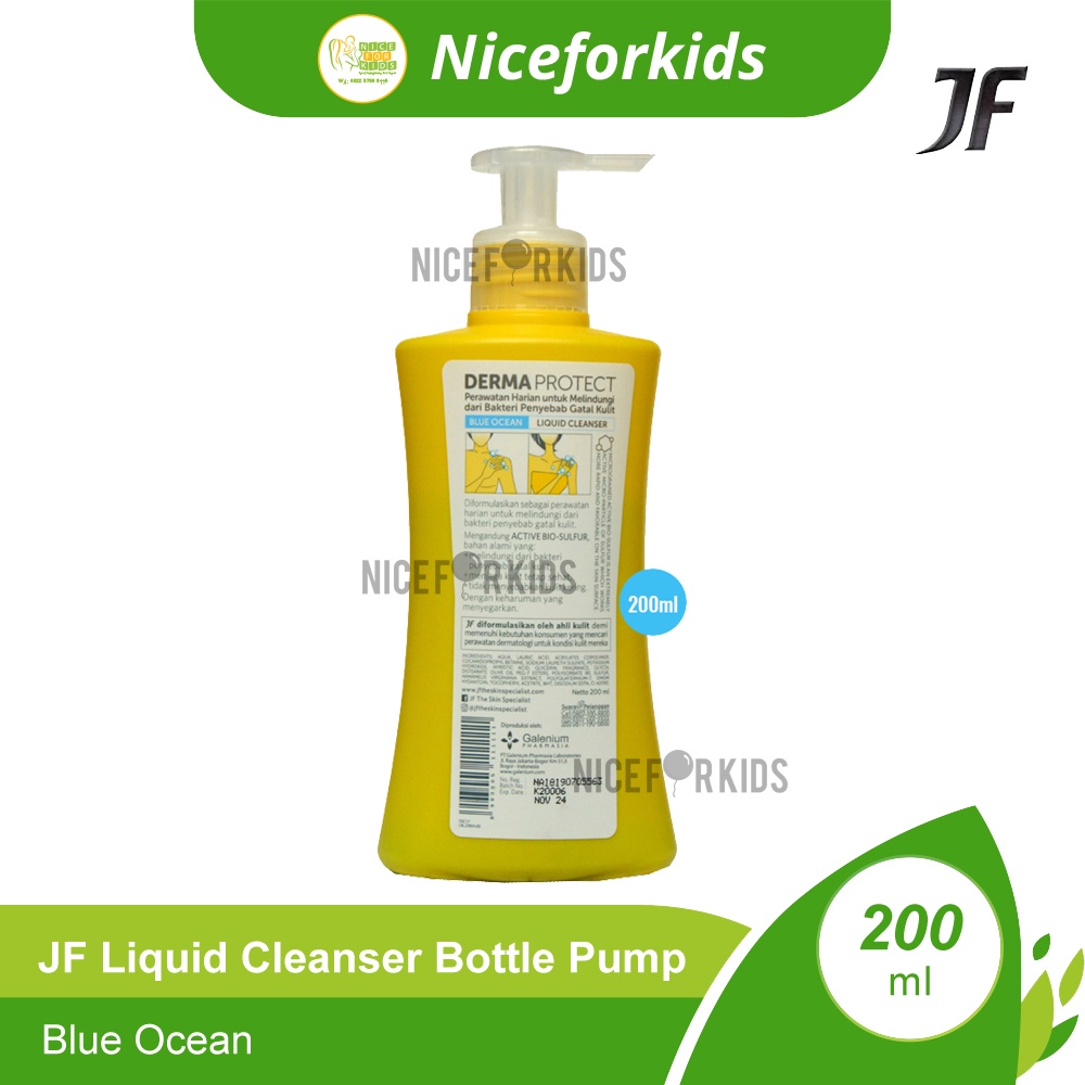 JF Derma Protect Liquid Cleanser Bottle 200 ml JF Sulfur Sabun Mandi Cair Kemasan Botol