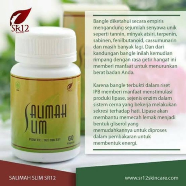 Salimah slim SR12/pelangsing badan/obat pelangsing/obat diet/obat kurus/body slim