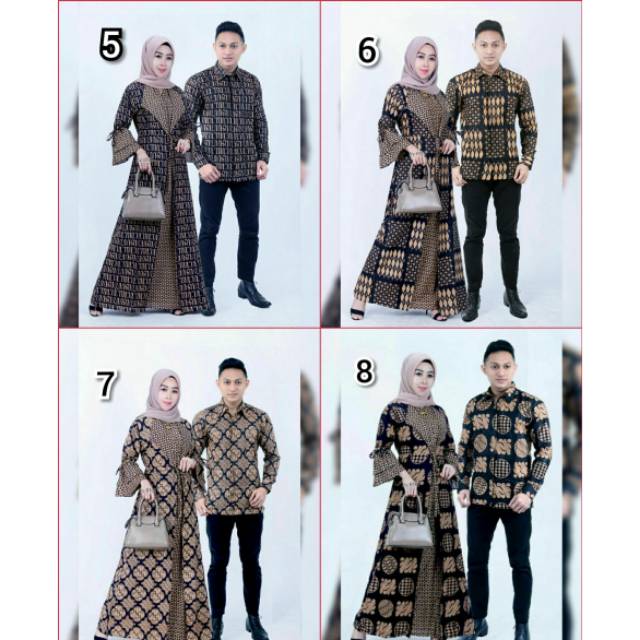 Baju batik couple gamis modern 2020