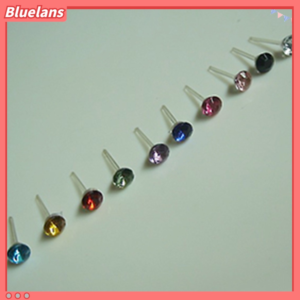 Bluelans 20 Pairs Earrings Rhinestone Inlaid Beautiful Jewelry Allergy Free Ear Studs