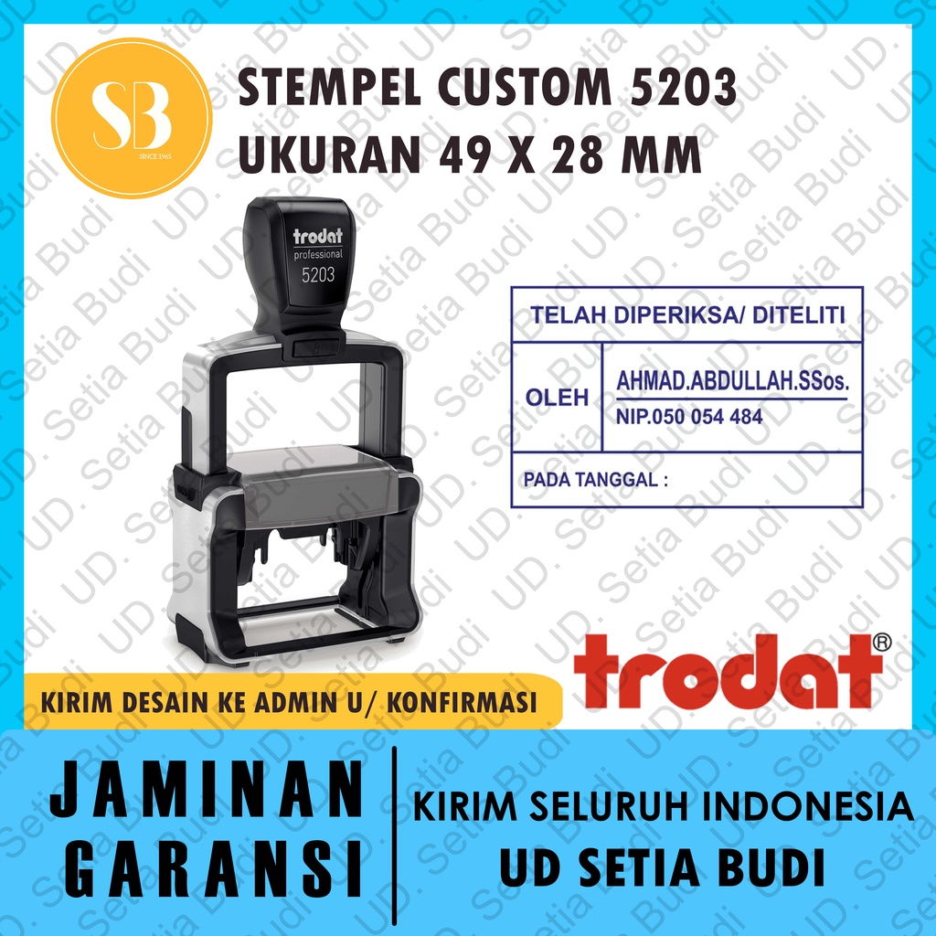 Stempel Trodat Custom 5203 ukuran 49 x 28 mm