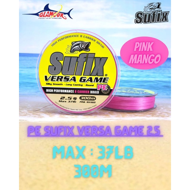 BENANG PANCING / SENAR PANCING / BENANG PE / SENAR PE / SENAR SUFIX / Sufix Versa Game Pe 300 Pink M