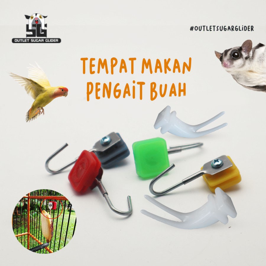 TEMPAT MAKAN PENGAIT BUAH HEWAN SUGAR GLIDER, BURUNG, HAMSTER