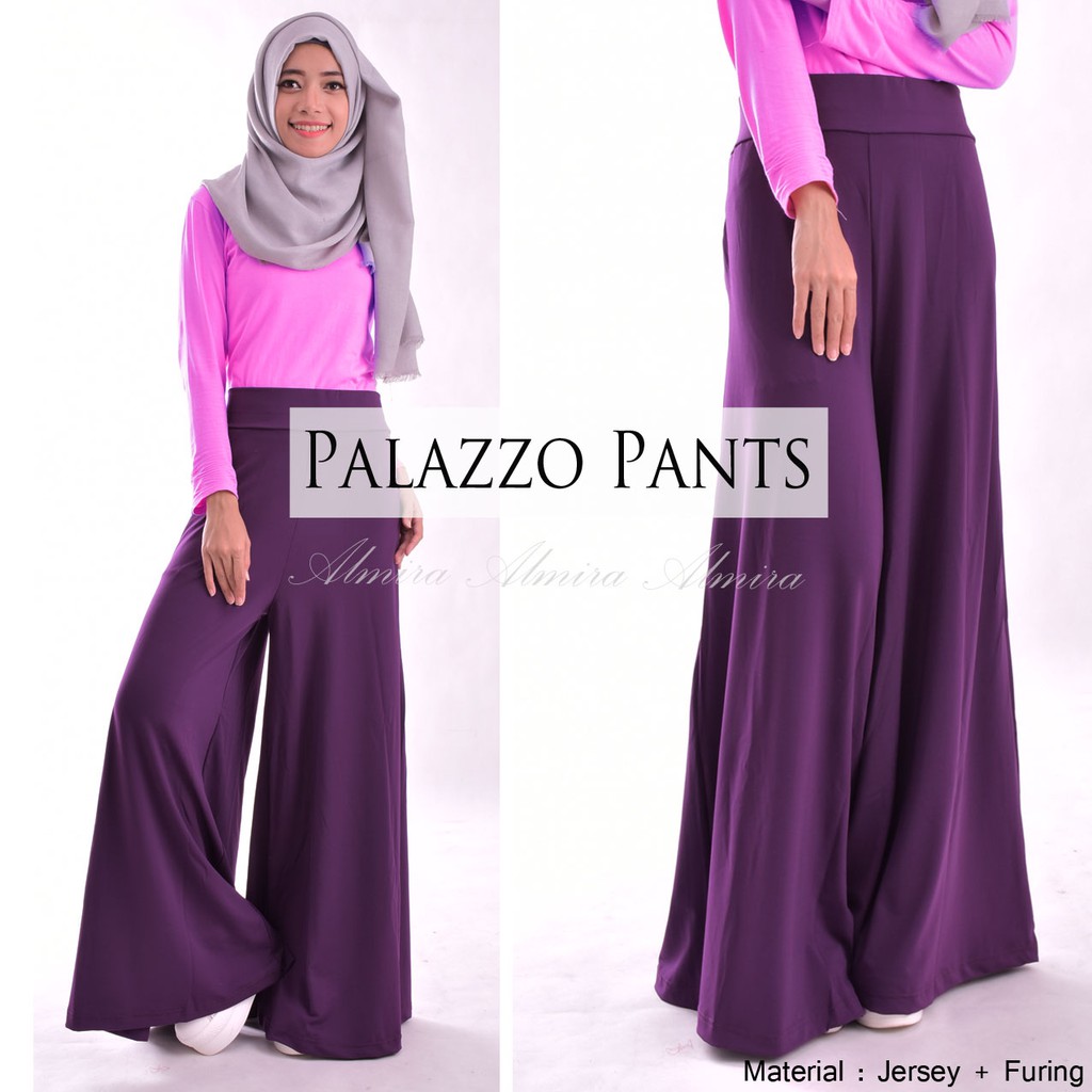 Celana Kulot Wanita Jersey Palazzo Pants Griyaraditya Almira Kulot Panjang Wide Pants