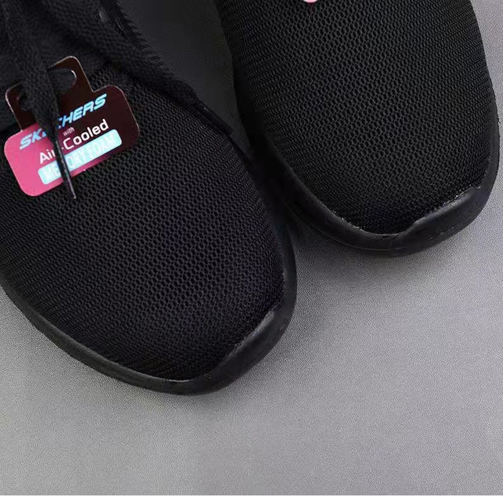 SKECHERS kasual sepatu casual  pria hitam slip on cowok sepatu  rajut pria shoes