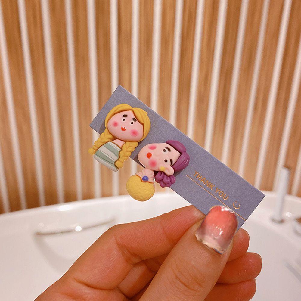 Mxbeauty Kartun Klip Anting Lucu Temperamen Hadiah Resin Anak Tanpa Tindik Gaya Korea Earrings