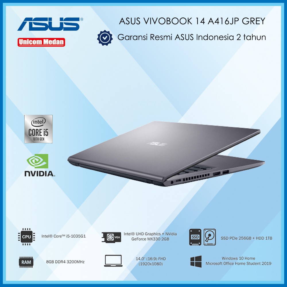 ASUS VIVOBOOK 14 A416JP [i5-1035G1|DDR4 8GB|256GB SSD+ 1TB HDD|MX330]