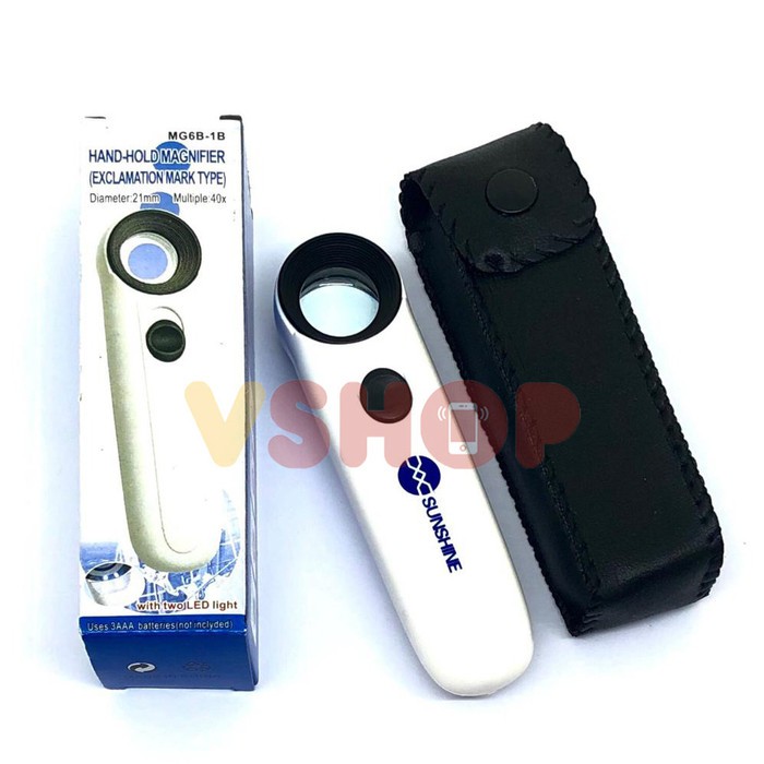 40X HAND-HOLD MAGNIFIER GLASS - KACA PEMBESAR LED MG6B-1B