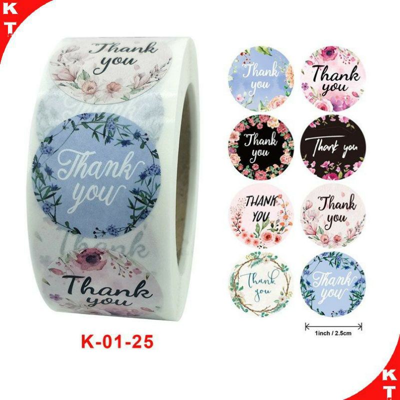 [MYUME.STORE] 500 pcs Stiker thank you/segel thank you/thanks for order/ label online shop-B