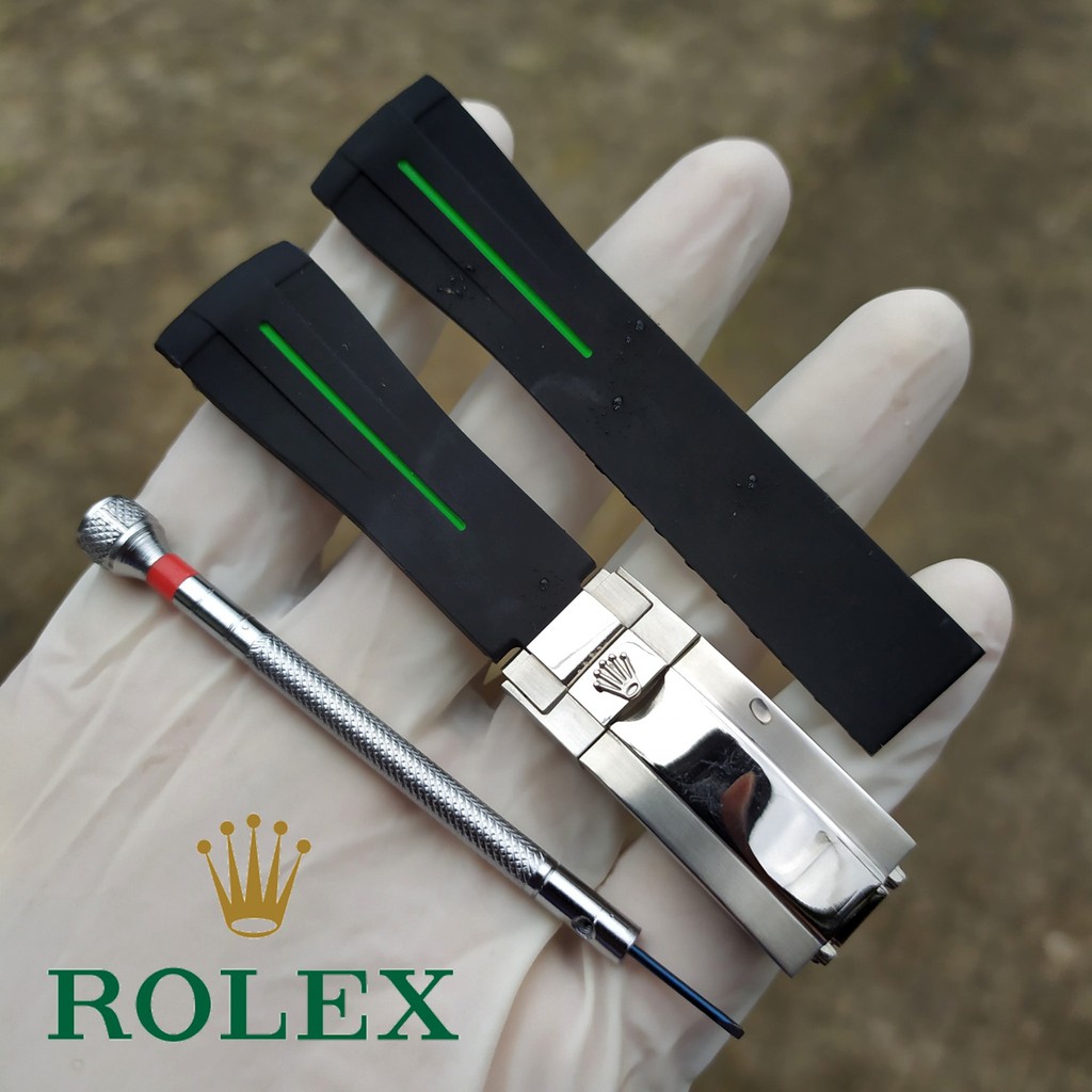 ROLEX STRAP PREMIUM STRAP BLACK-GREEN.20MM