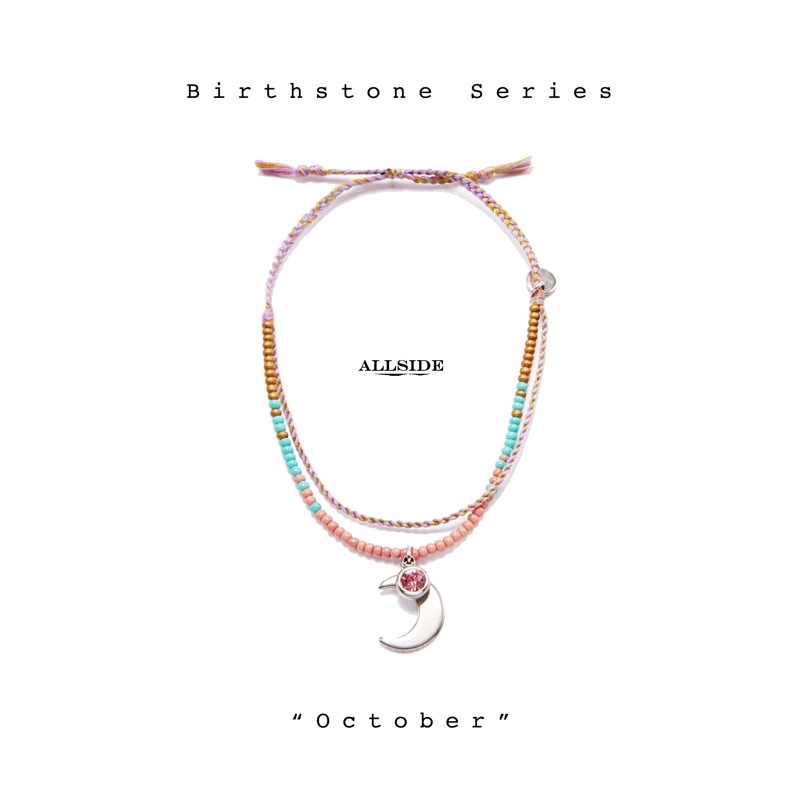 Gelang Tali Gypsy Boho Birthstone October Allside