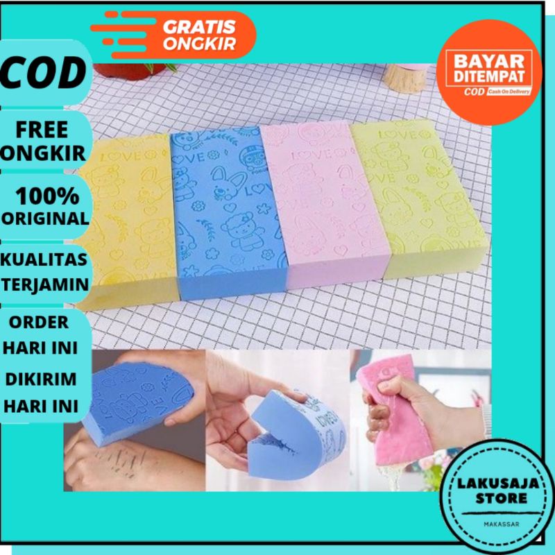 Spons Mandi Karakter Kartun Baby Anak Dewasa Lembut Spon Penghilang Daki Spons Busa Mandi Terbaru