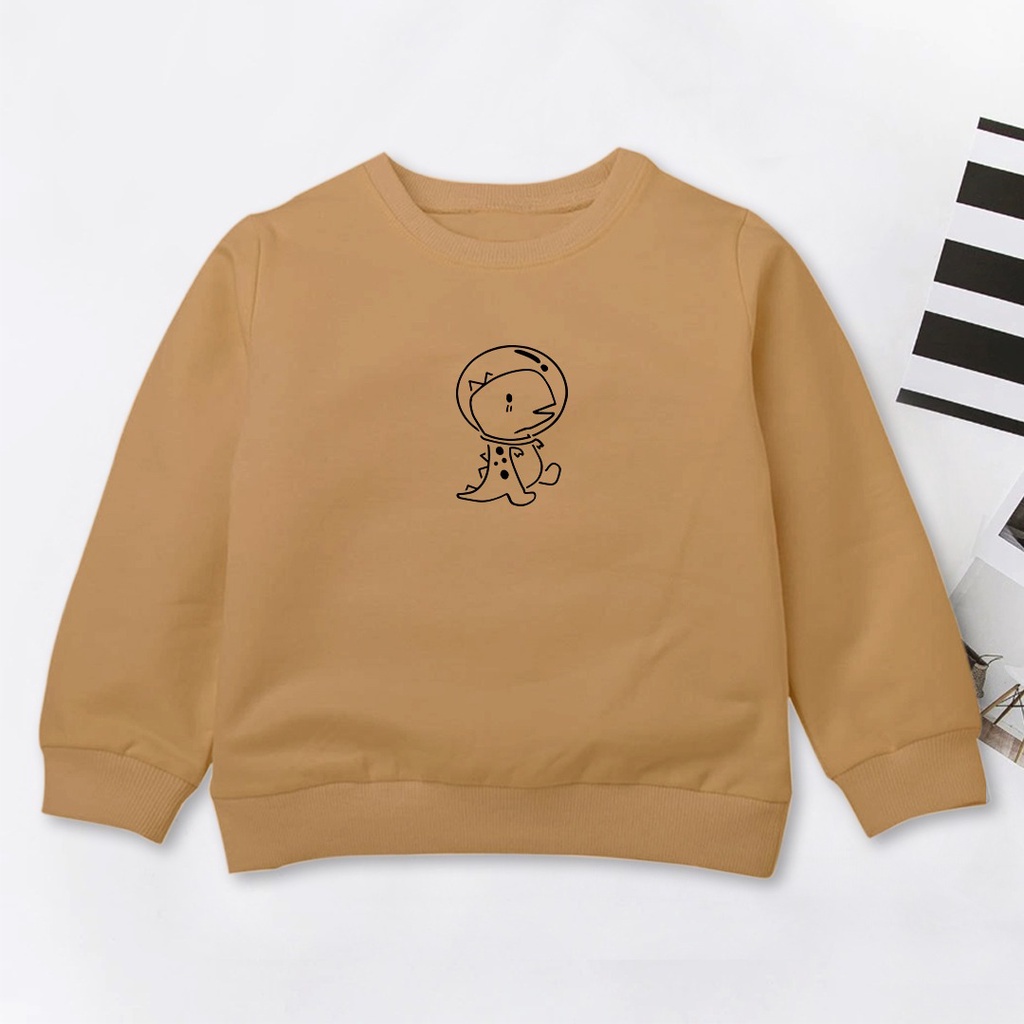 BORDIR DINO ON MET SWEATER ANAK FASHION ANAK CREWNECK ANAK - SWEATER ANAK PREMIUM