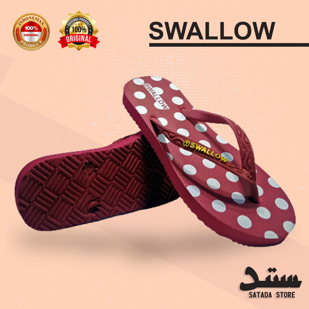 SANDAL JEPIT SWALLOW NICE POLOS / MOTIF POLKADOT / SANDAL JEPIT KARET