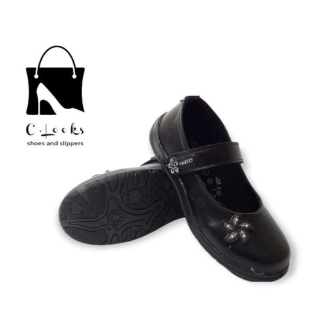 Celena C.01 Hitam Sepatu Pantofel Anak Size 26-35