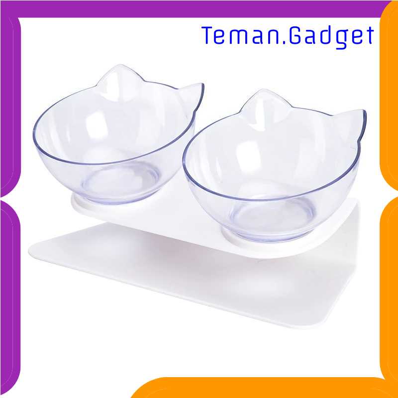 TG-DH KOVELY Tempat Makan Hewan Kucing Anjing Feeding Double Bowl - CFB32