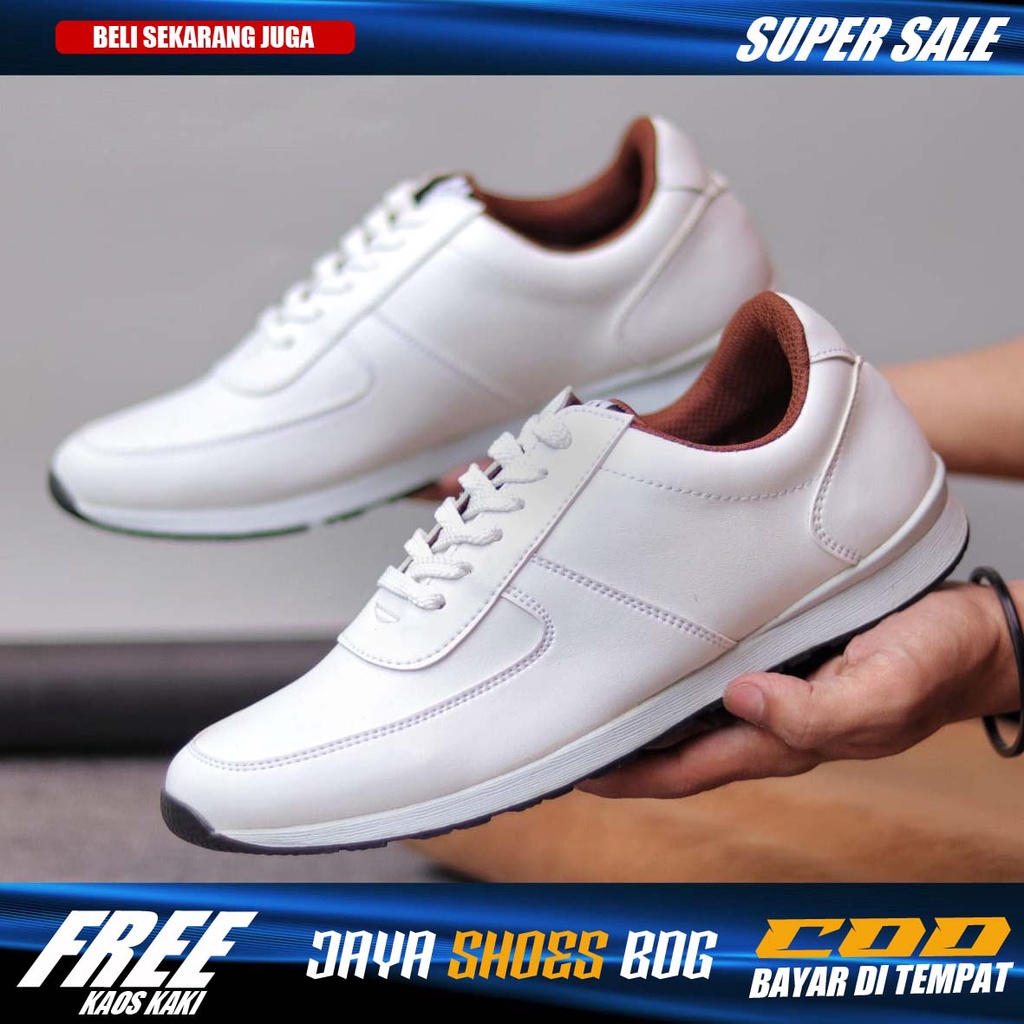Sepatu Casual Sneakers Pria Original Kulit Syintetik Fashion Simple Joging Pria Sport Cowok