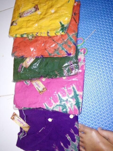 Ecer Gamis Tali Jumput Falany Daster Lengan Panjang Wanita Batik Jumbo