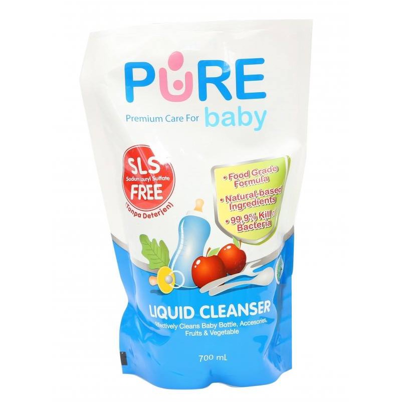 PURE BABY LIQUID CLEANSER SABUN CUCI BOTOL, BUAH,SAYUR 700ML/ 200 ML exp bln 3 2025