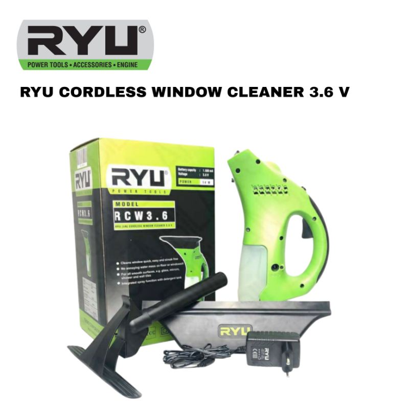 RYU RCW 3.6 Mesin Pembersih Kaca Jendela Wiper Cordless Window Cleaner